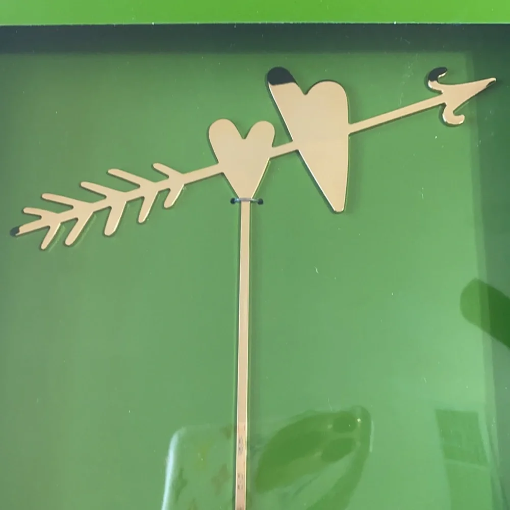 Kate Spade two hearts Wedding set cake topper & Forks set. “I DO, ME TO”